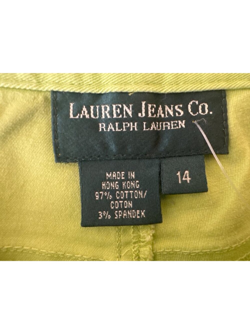 2/$30 Lauren Jeans Co. Ralph Lauren 14 Lime Green Stretch Cropped Pants - Picture 6 of 16